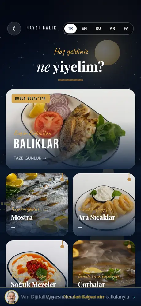 Haydi Balık menüsü