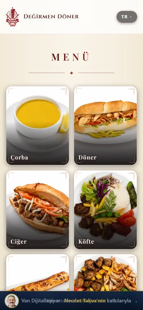 Değirmen Döner menüsü